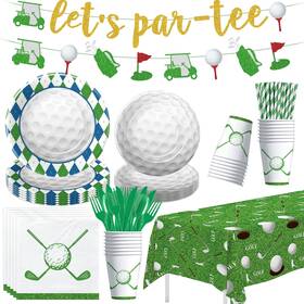 Owelleny Mj043 Golf Party Decorations Birthday Supplies Plate Napkin Cup Let