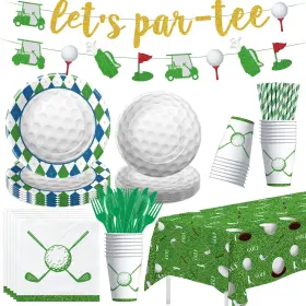 Mj043 Owelleny Golf Party Decorations Birthday Supplies Plate Napkin Cup Let