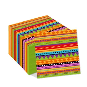 Oxylipo 730635081784 40pcs Mexican Fiesta Paper Napkins Mexico Cactus Colorful Disposable Lunch Di