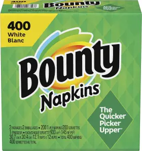 P&g 445019996952 Bounty Paper Napkins White 1 Pack 400 Sheets Per