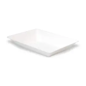 Packnwood 282552142811 Eco-design Sugarcane Rectangular Dish Case Of 800 - White Disposable Plate