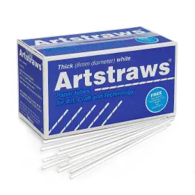 Pacon 021196090316 Creativity Street Artstraws Class Pack White 6 Mm