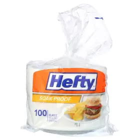 Pactiv 013700081002 Hefty Soak Proof Foam Lunch Plates 8 7/8 Inch 100 Count