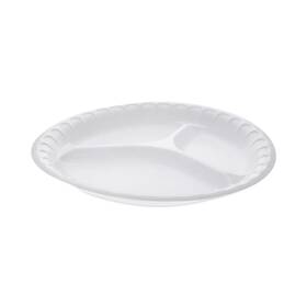 Pactiv Evergreen Corporation 0th10044000y Unlaminated Foam Dinnerware 3-compartment 10.25 Inch Plate White 540/carton