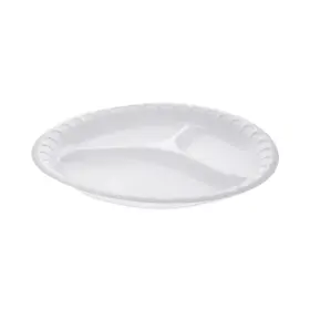 3-compartment Pactiv Evergreen Corporation 0th10044000y Unlaminated Foam Dinnerware 10.25 Inch Plate White 540/carton