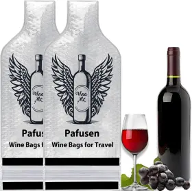 P001 Pafusen 2 Set Wine Bags For Travel Reusable 1 Count Pack Of Angel Wing