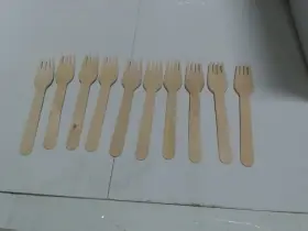 6062 Palm Naki Forparts Birchwood Cutlery 25 Count - Disposable Dinner Wood Szforks