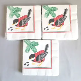 M14-987 Pam Marker 3 Packs Vintage Paper Napkins Cocktail Chickadee 3-ply 20 Per Pkg A