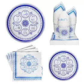 Pandecor 600310035923 120 Pieces Passover Disposable Paper Seder Plate Set -serves 30