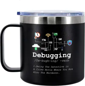 Pv-debugdef-14bk Panvola Debugging Definition Computer Programmer Student Teacher 14 Oz Black
