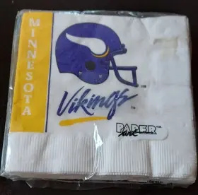 512341 Paper Art Minnesota Vikings Nfl Pro Football Sports Beverage Napkins Pape Vintage 20ct