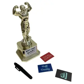 Paper Riot Co. 721756146094 Customizable #1 Gold Trophy Cup Weighted Plastic 8 Inch H X 3.25 W Reusable Gift