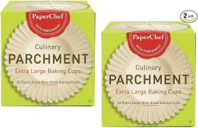 05027 Paperchef - X-large Parchment Baking Cups Easy Release Xl Pack Of 2 Tan