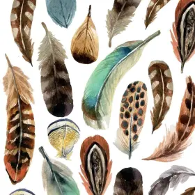 Paperproducts Design 021766229302 Beverage Napkins Aquarell Feathers
