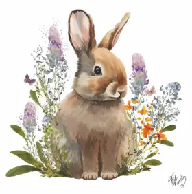 133002622 Paperproducts Design 102899 Beverage Napkins Belle Bunny- 2 Packs