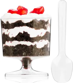 Paracity 313036837800 2 Oz Dessert Cups With Spoons 30 Pack Mini Plastic Parfait Appe