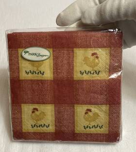 Park Designs 762242217447 20 Rise N Shine Rooster Paper Beverage Napkins 9 7/8x9 7/8 Inch Germany