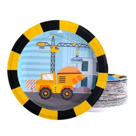Partay Shenanigans 850030998330 Paper Plates - 60-count Small Disposable Construction Party In 6 Assor