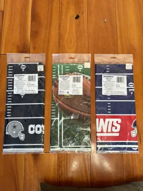 Party 013051413866 3 Nfl Plastic Table Covers Birthday Supplies. Cowboys Giants Field
