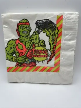 Party 073525634654 Toxic Crusaders Napkins Pack Of 16 Reed Paper Vintage 7x7 Collector Read