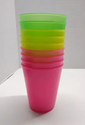 Party 076753288842 9 Pcs Reusable Coloured Plastic Drinking Cups Tableware 19 Oz