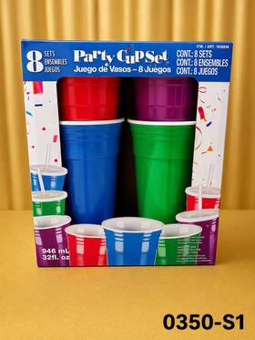 Party 1630836 8 Pc Cup Set 32 Fl Oz Each - 0350-s1