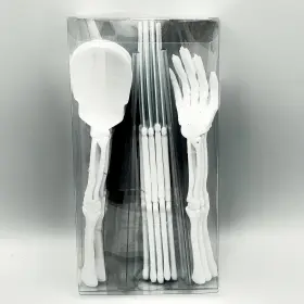 Party 195158742916 Skeleton Plastic Cutlery Halloween Reusable Tableware Boneware 24 Pieces