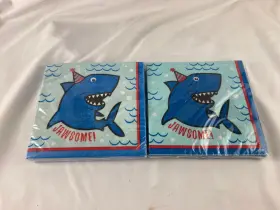 Party 195464233290 Shark Paper Luncheon Napkins Lot Of 2 Jawsome Two Packs New Sealed