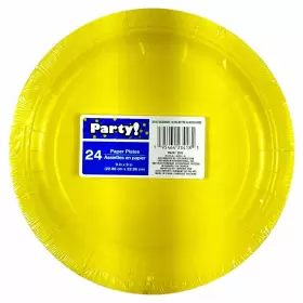 Party 195464234181 24 Yellow Paper Plates 9 In X