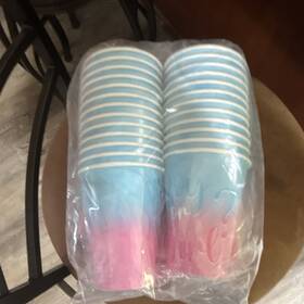 Party 25030010-2 Gender Reveal Paper Tableware Set Multicolor Kids Disposable Plates Cups