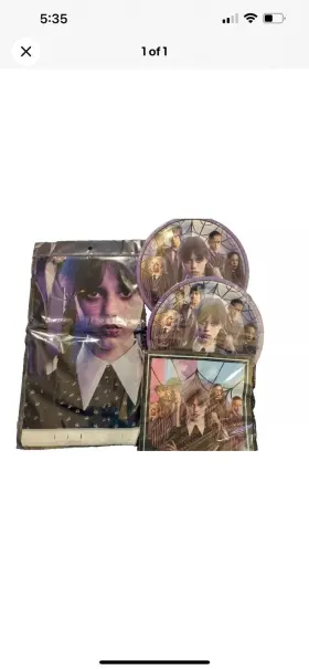 1tablecl Party 711181030778 41pcs Wednesday Addams Birthday Supplies 20 Plates Napkin