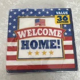 711762 Party Welcome Home American Pride Lunch Napkins 36 Supplies Army Navy Military