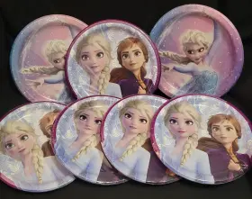 78885 Party 7 Packs Of Disney Frozen Dinner Lunch Plates. 56 Total Plates 2 Designs