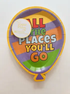 Party 840266644873 Sugar Plum All The Places You Ll Go Stripe Balloon Graduation Plates