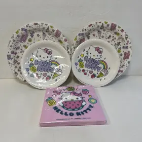 Party 842906156029 Hello Kitty Supplies Lot 2 Packs 7 Inch 9 Paper Plates Napkins