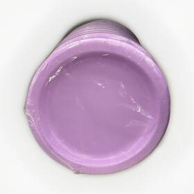 Party 85412 White Purple Paper Plates 24 Pack Solid Disposable Tableware