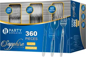 Party Bargains Fba 1982 Disposable Cutlery Set Sapphire 360 Pieces A