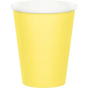 31729295 Party Central 240 Mimosa Yellow Paper Hot Cold Tumbler Cups 9 Oz