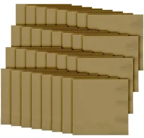 Party City 192937359143 Disposable Lunch Napkin 32 Count Gold - 2-ply 5 Inch X Go Brightly Heavy