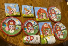 Party Creations 313036898825 Barnyard Bash Farm Animals Kids Theme Supplies For 16 Guests -112 Pieces