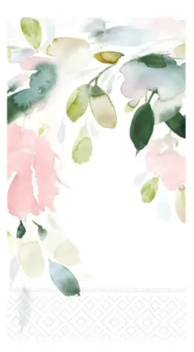 622-10488 Party Creations Watercolor Floral 3-ply Guest Towels 30 Count - Breezy Blossoms Design 2 Sets
