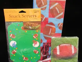 Sv656157 Party Creations Paper Art Football Supplies Snack Servers Napkins And Treat Bags Lot 3 Packages New