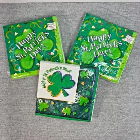 Party Creations & Trend Setters 073525112213 St. Patricks Day Paper Napkins Festive Shamrocks New 78 Total