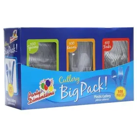 Party Dimensions 797267593627 Plastic 300 Count Cutlery Combo Box Clear
