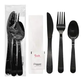 Party Essentials 098382306506 Individually Wrapped Plastic Cutlery Packets/heavy Duty Silv