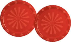 N126799 Party Essentials Hard Plastic 12-inch Round Serving 16.5 By 22-inch Red
