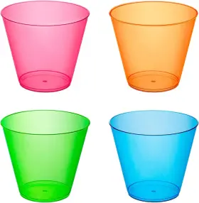 N910090 Party Essentials Plastic Cups 100 Count Pack Of 1 Assorted Neon