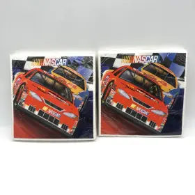 1lun3180 Party Express 2 Vintage 2000 Nascar Napkin Packs 3-ply Food Beverage Sealed Rare 6.5 Inch