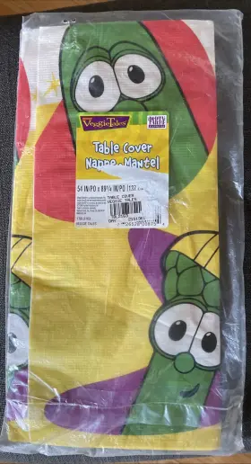 Party Express 726528008754 Vintage Veggie Tales Paper Tablecloth Cover Supplies 1999 Big Idea