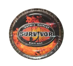 1pl8723 Party Express By Hallmark 2009 Survivor Theme Paper Plates 8 Pack 6.75 Inch Nisp